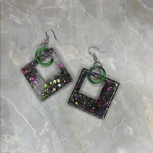 Colorful Square Dangle Earrings
